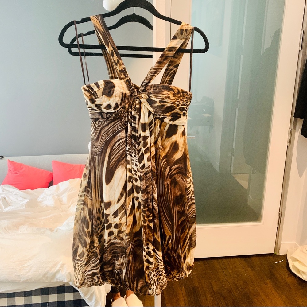 Leopard Silk Dress - Teri Jon by Rickie Freeman